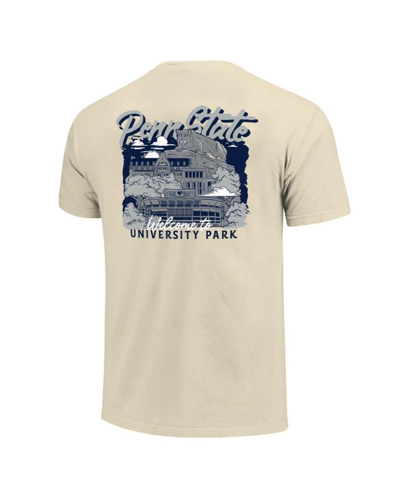Men's Natural Penn State Nittany Lions Comfort Colors Hand-Drawn Campus Stack T-Shirt