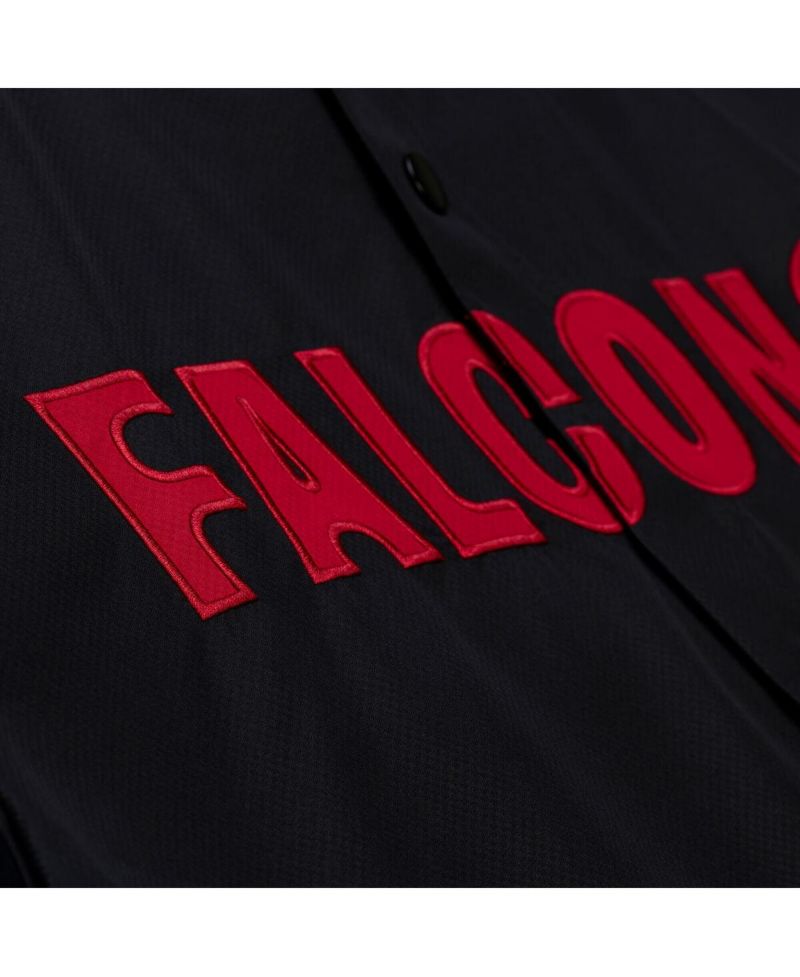 Men's Black Atlanta Falcons Coaches Full-Snap Hooded Windbreaker Jacket