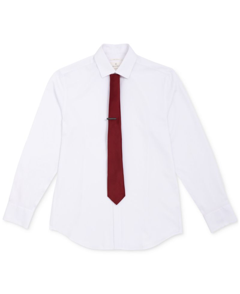 Men's Solid Tie & 1-1/2" Tie Bar Set