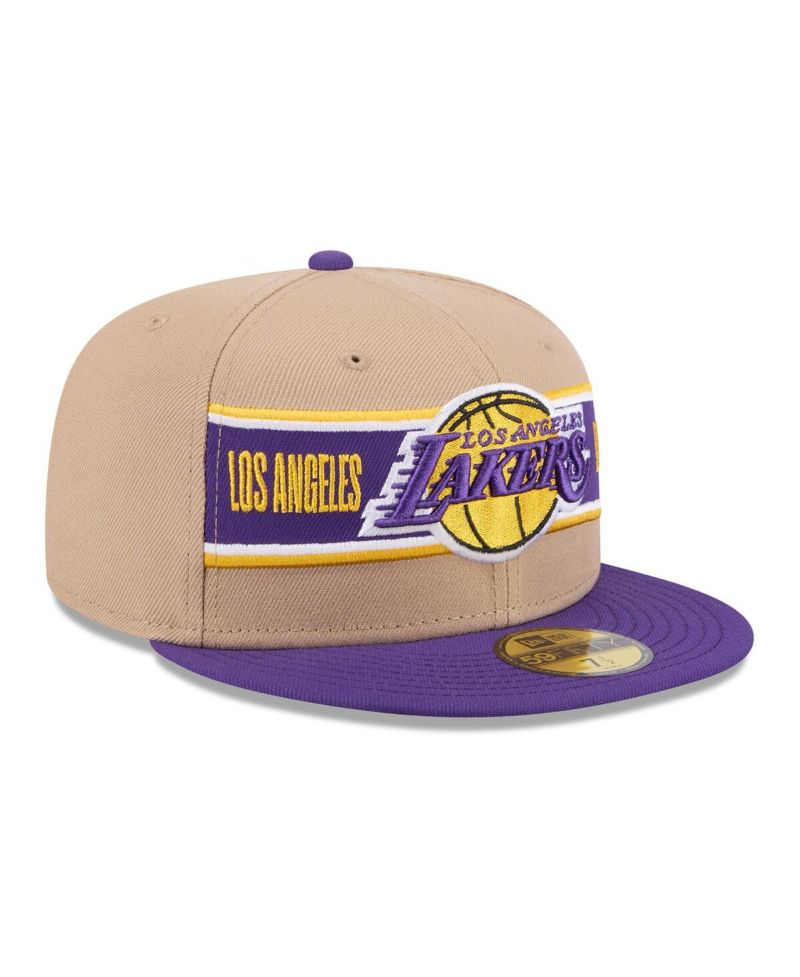 Men's Tan/Purple Los Angeles Lakers 2024 NBA Draft 59FIFTY Fitted Hat