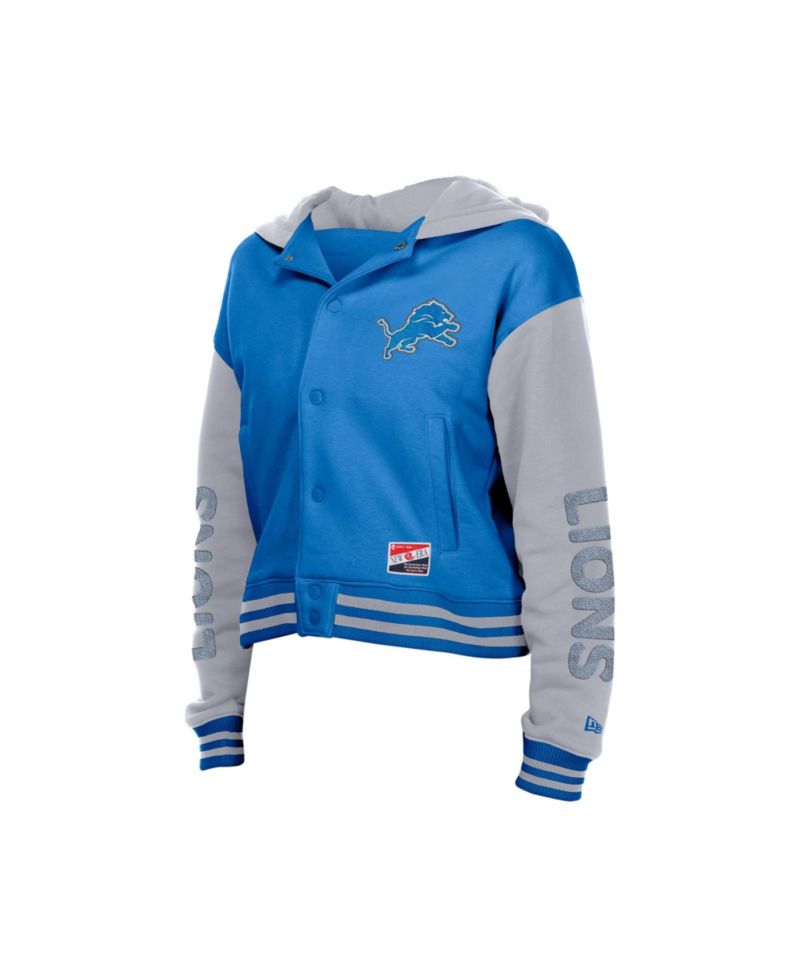 Women's Blue Detroit Lions Throwback Full-Snap Hooded Jacket