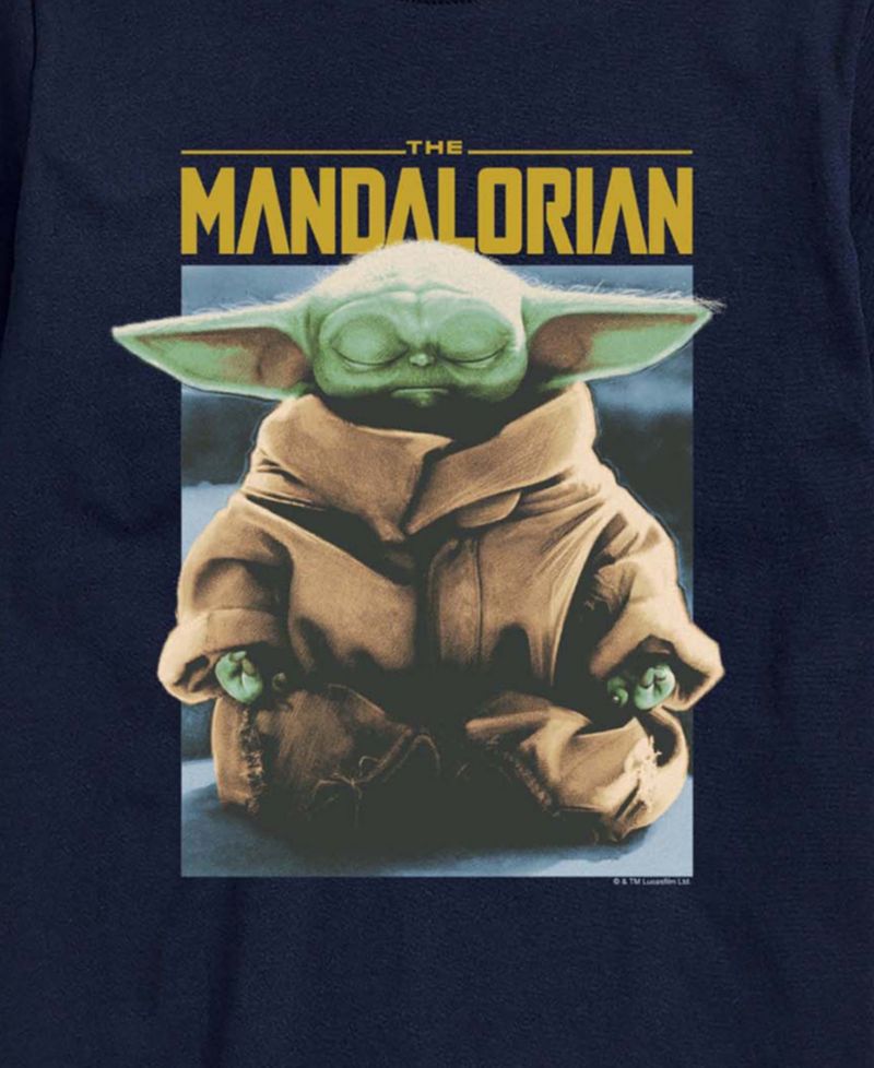 Men's The Mandalorian Meditate Child Short-Sleeve Graphic T-Shirt