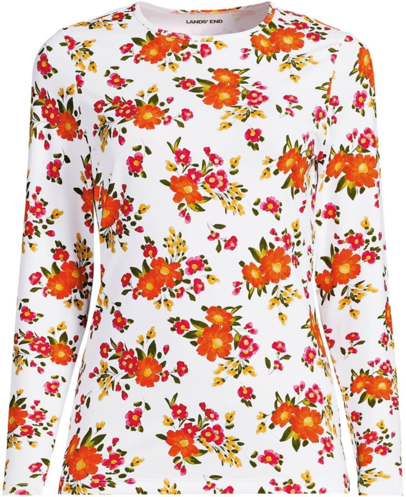 Women's Tall Long Sleeve Crewneck Garden Tee - Sunshade UPF 50 Quick Dry