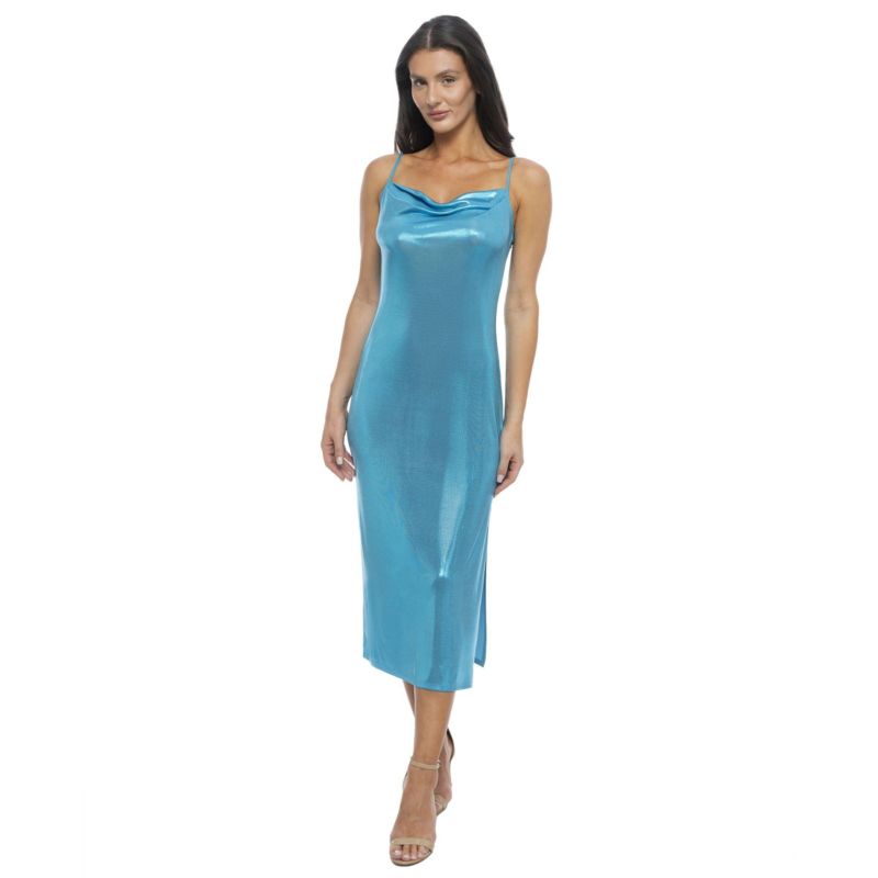 Women's Foil Slinky Slim Maxi Dress
