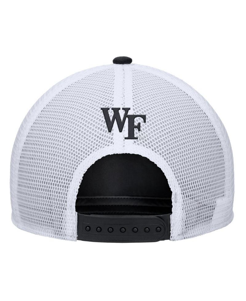 Men's Black Wake Forest Demon Deacons 2025 On-Field Rise Trucker Performance Adjustable Hat