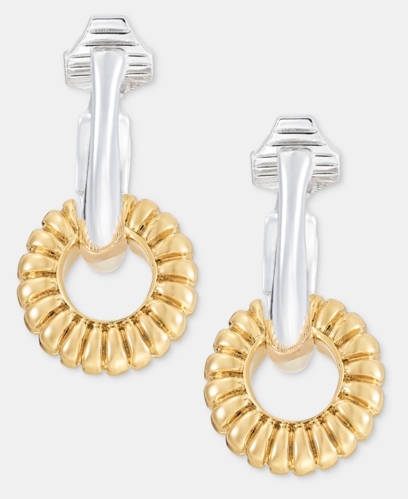 Rondelle Charm Clip-On Hoop Earrings