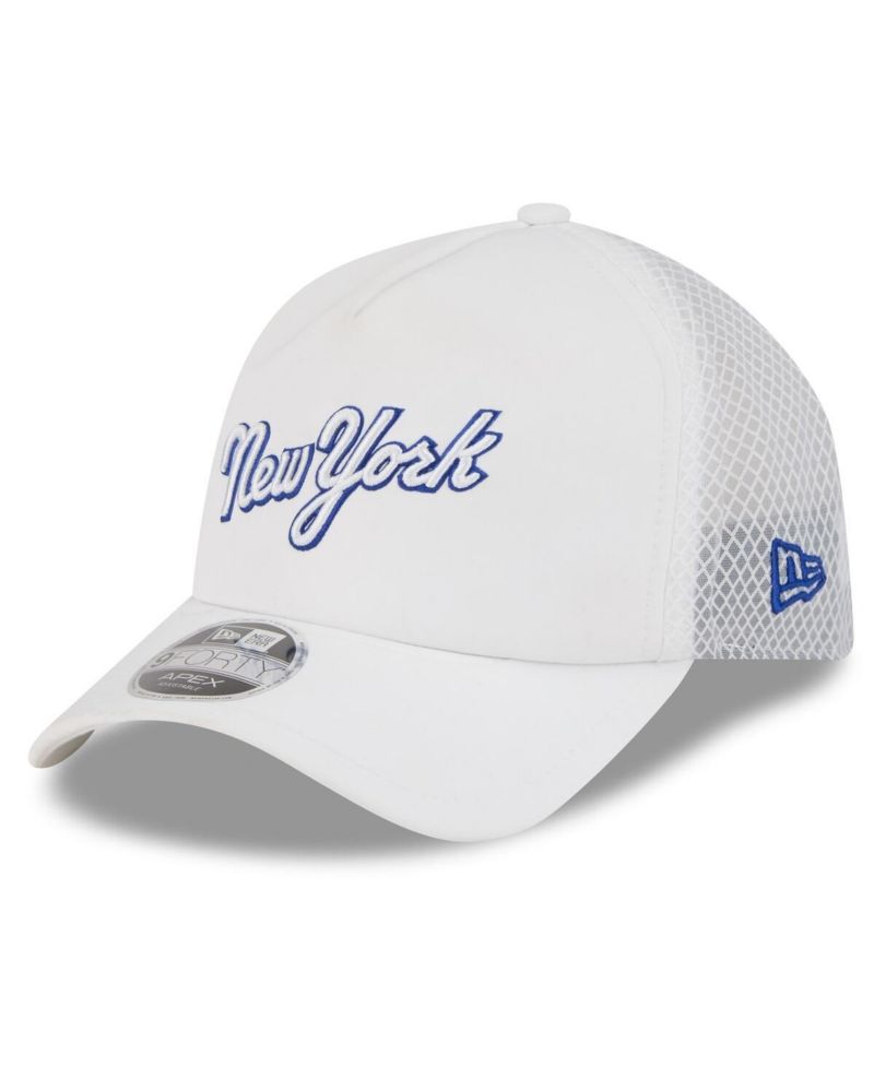 Men's White New York Mets 2026 Batting Practice Apex 9FORTY Adjustable Trucker Hat