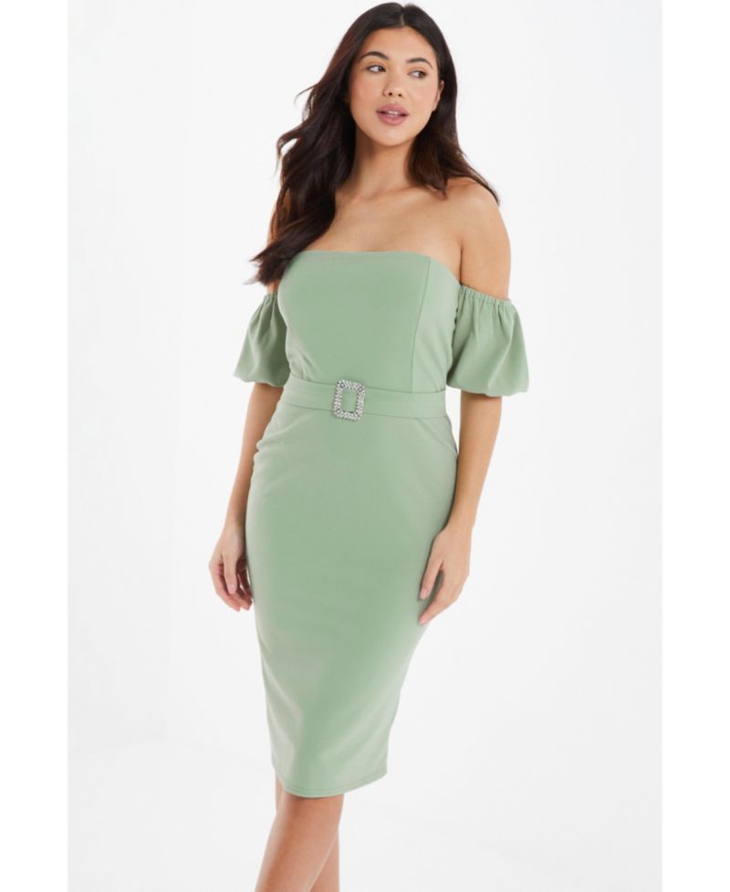 Women's Scuba Crepe Bardot Dress