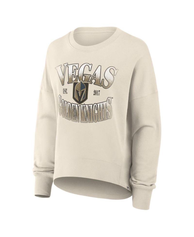 Women's Cream Vegas Golden Knights Oversized Slice Pullover Sweatshirt