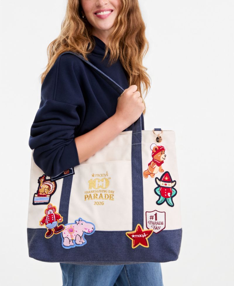 100th Thanksgiving Day Parade Large Balloon Character Patch Canvas Tote Bag