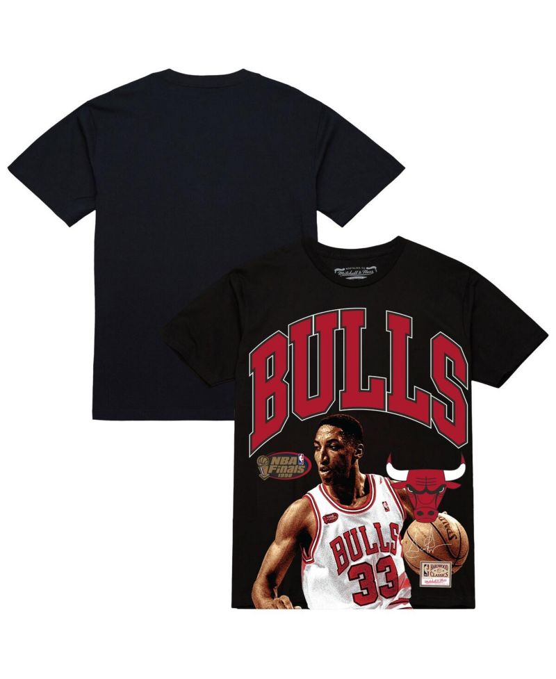 Men's Scottie Pippen Black Chicago Bulls Hardwood Classics Player Arch T-Shirt