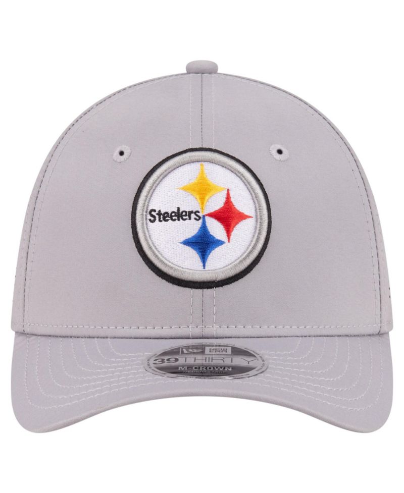 Men's Gray Pittsburgh Steelers 39THIRTY M-Crown Flex Fit Hat