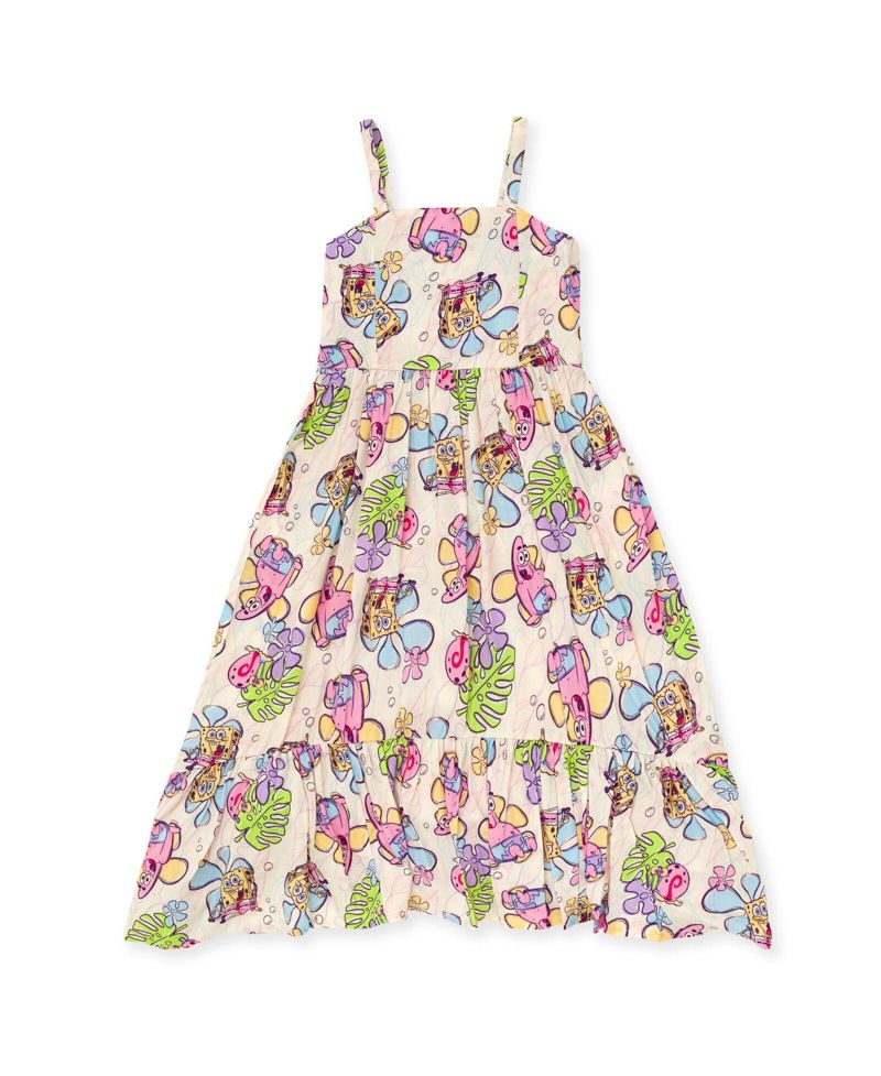 Girls Square Neck Smocked Cami Maxi Dress