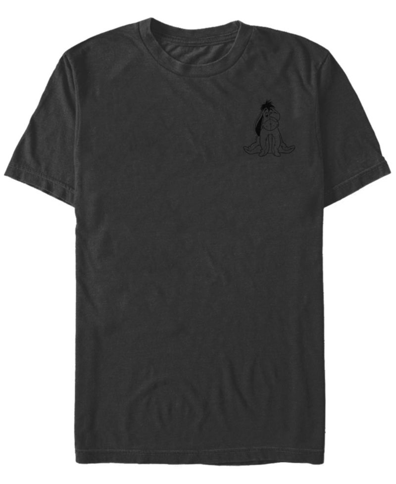 Men's Vintage-Like Line Eeyore Short Sleeve Crew T-shirt