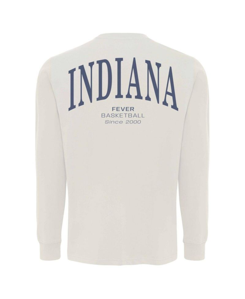 Men's and Women's Cream Indiana Fever Athletic Club Collection Sherwood Relaxed Fit Premium Long-Sleeve T-Shirt