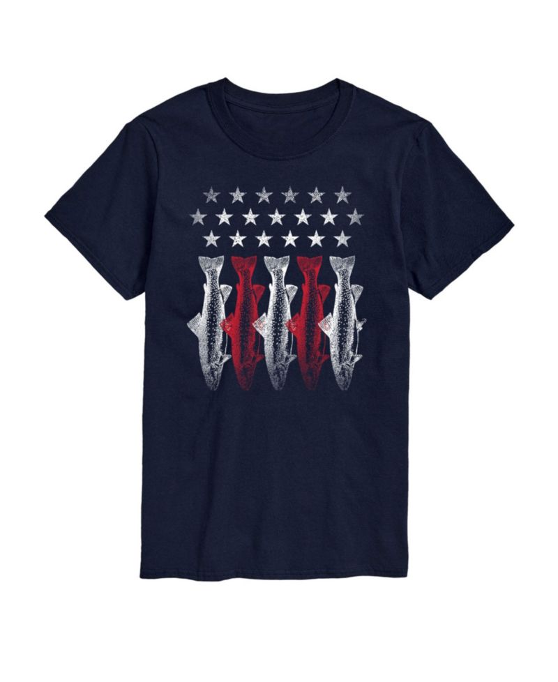 Men's American Flag Fish Short Sleeve T-Shirt