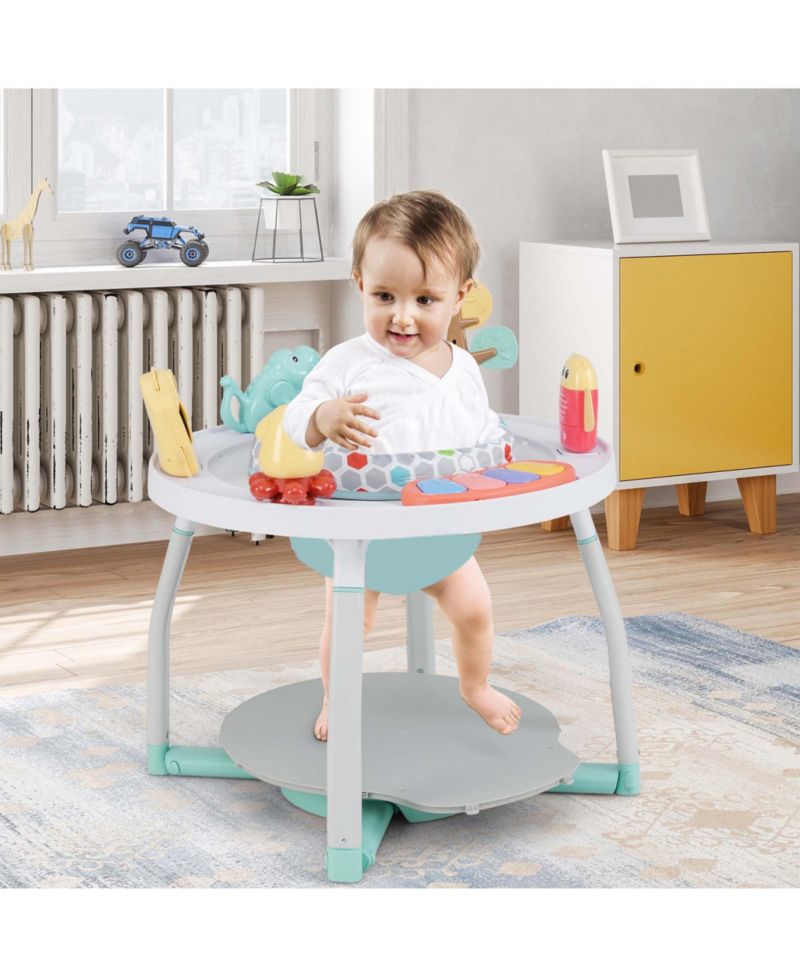 5-in-1 Baby Activity Center with Rotating Seat Removable Toys Lights