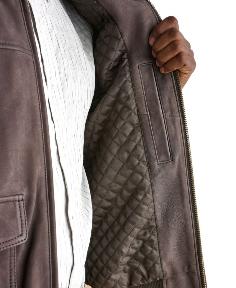Men's Leather Bomber Jacket