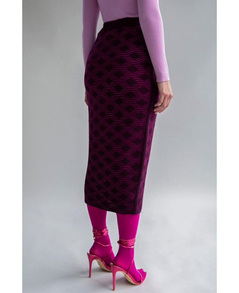 Women's Geometric Jacquard Knit Pencil skirt