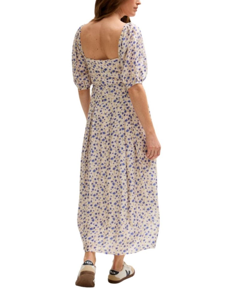 Women's April Button Front Floral Print Midi Dress