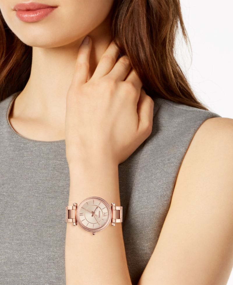 Women's Carlie Rose Gold-Tone Stainless Steel Bracelet Watch 35mm