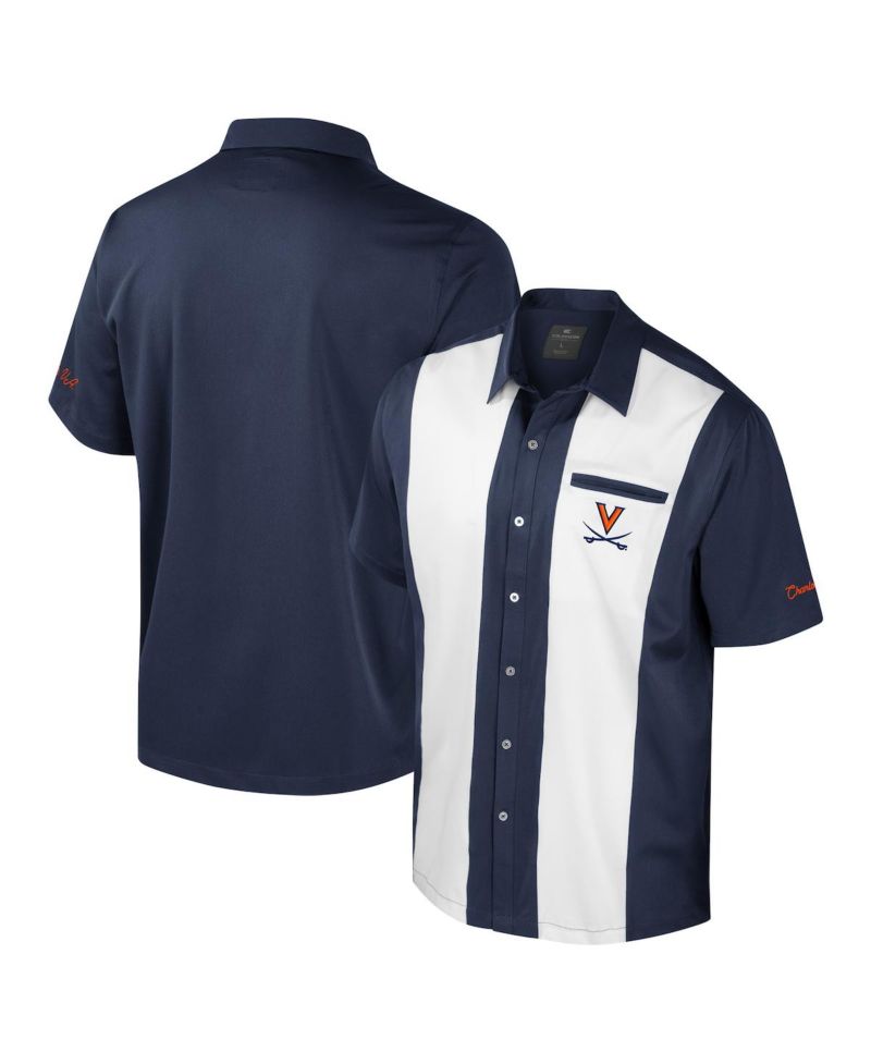 Men's Navy Virginia Cavaliers Strike Bowling Button-Up Shirt