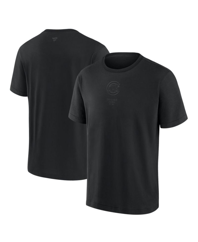 Men's Chicago Cubs Black Out Heavyweight T-Shirt
