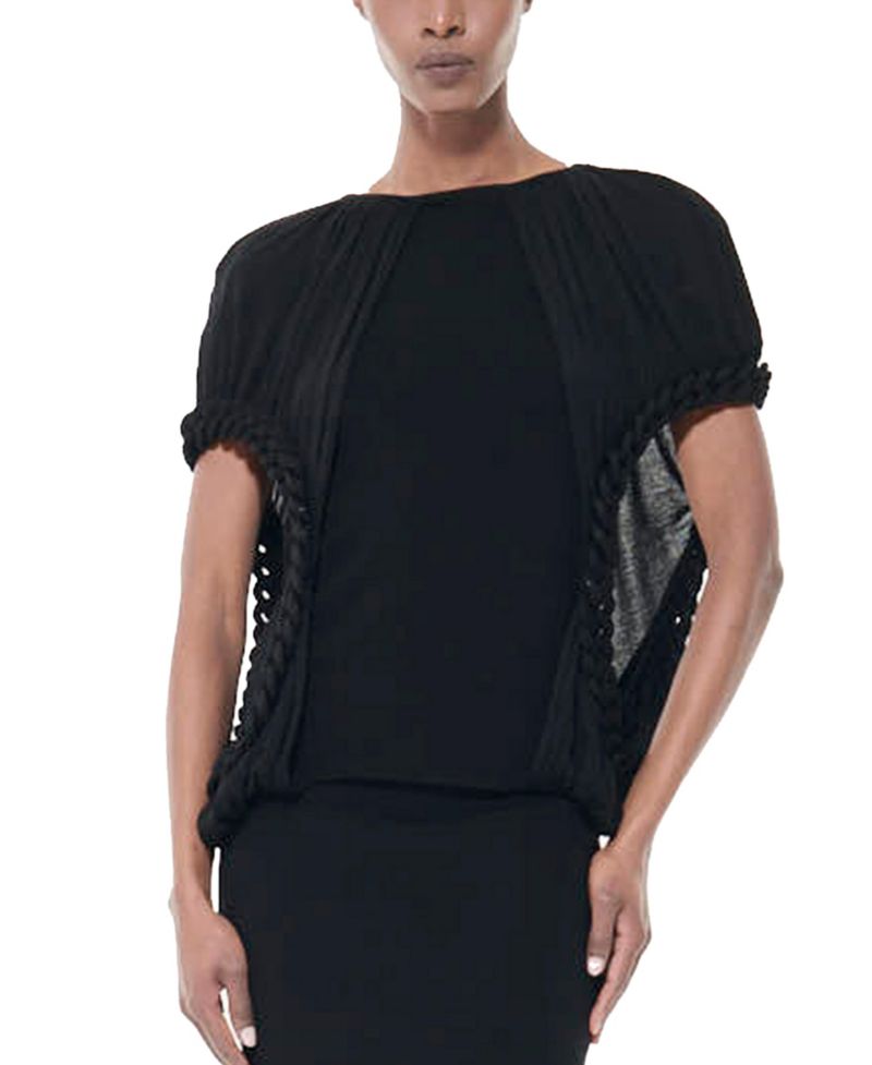 Women's Chain-Detail Fitted Short-Sleeve Top
