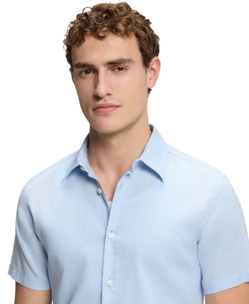 BOSS by Men's Stretch Linen Slim-Fit Shirt