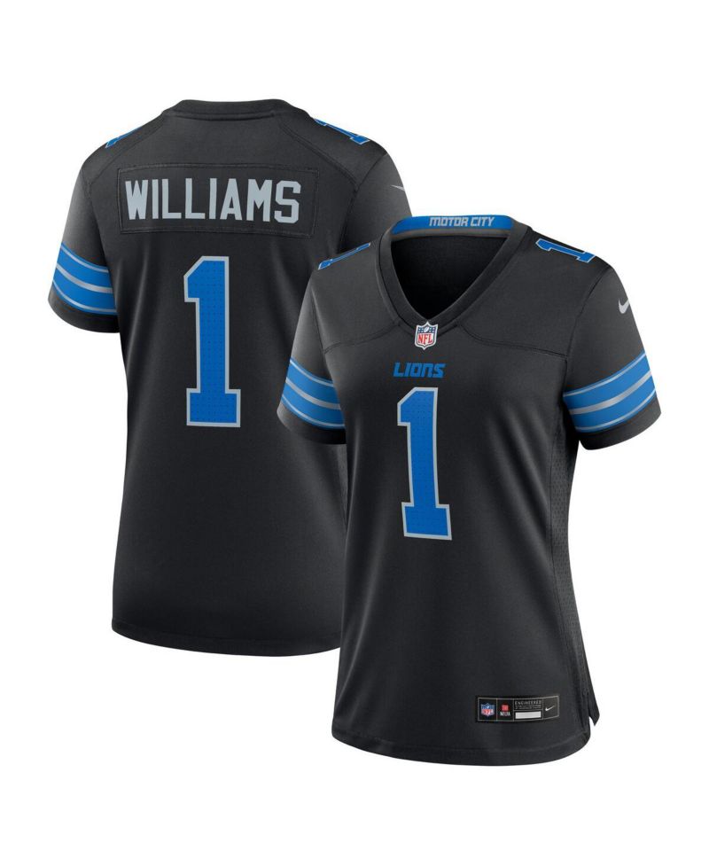 Women's Jameson Williams Black Detroit Lions 2nd Alternate Game Player Jersey