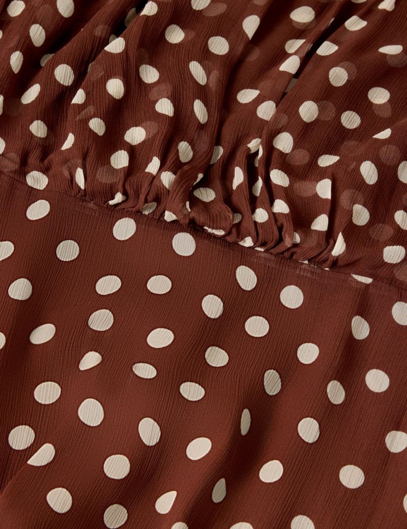 Women's Polka Dot Print Midi Dress