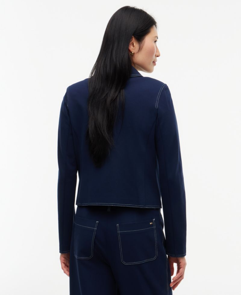 Women's Ponte-Knit Top Stitch Detail Jacket