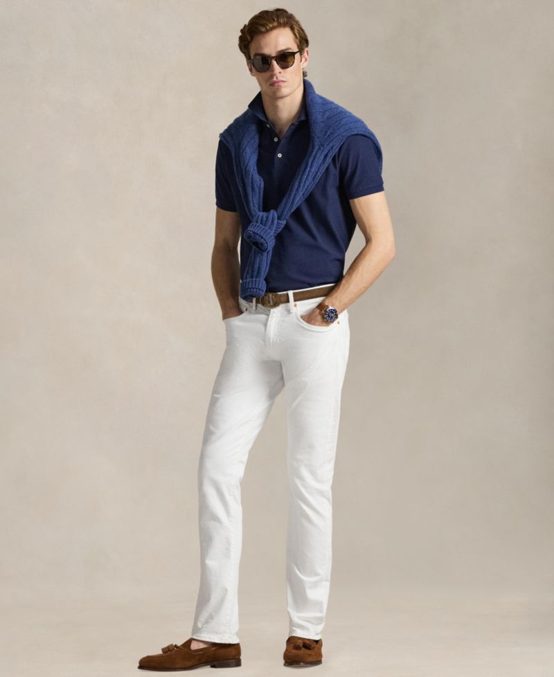 Men's Custom Slim-Fit Honeycomb-Mesh Polo Shirt