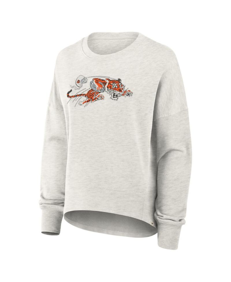 Women's Heather Gray Cincinnati Bengals Oversized Hometown Pullover Sweatshirt