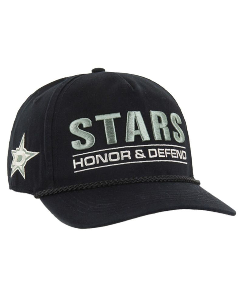 Men's Black Dallas Stars OHT Military Appreciation Homeland Honor and Defend Hitch Adjustable Hat