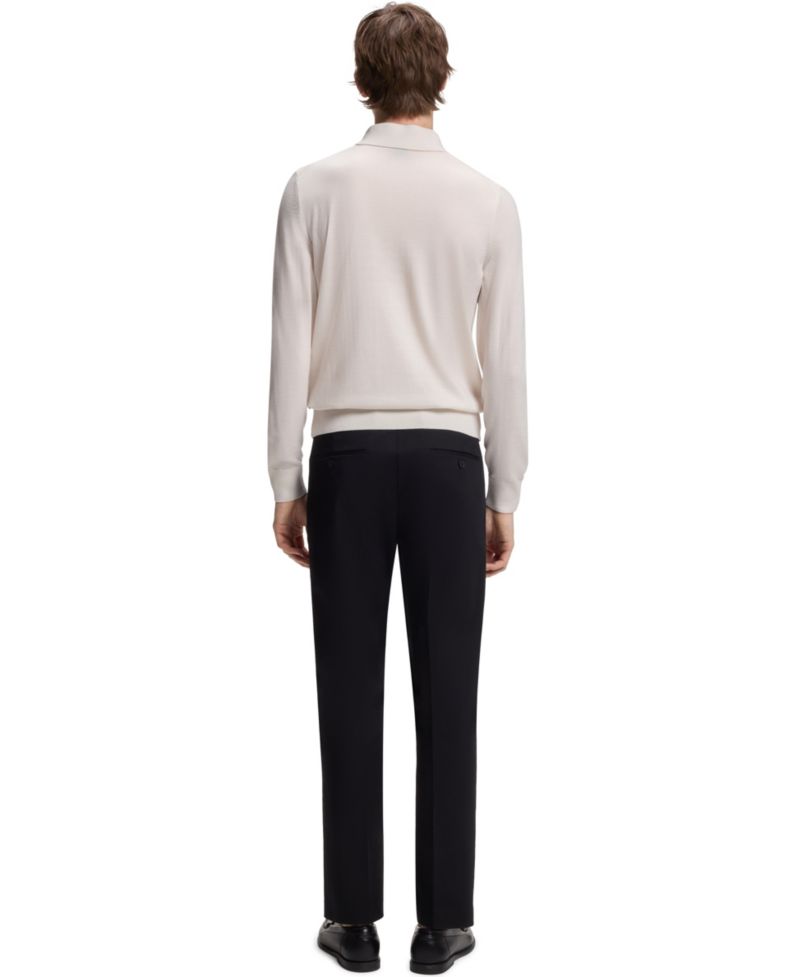 Men's H-Lancione Merino-Wool Regular-Fit Polo Sweater
