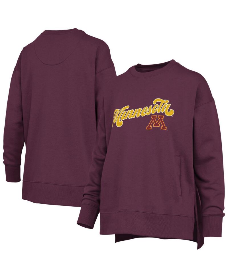 Women's Maroon Minnesota Golden Gophers Bonanza Chenille Harper Script Sweatshirt