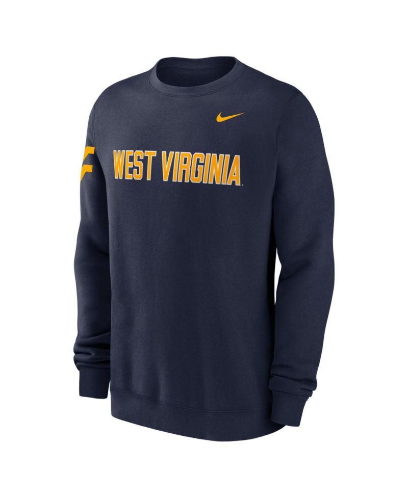 Men's Sideline Club West Virginia Mountaineers Midweight Fleece Crewneck Sweatshirt