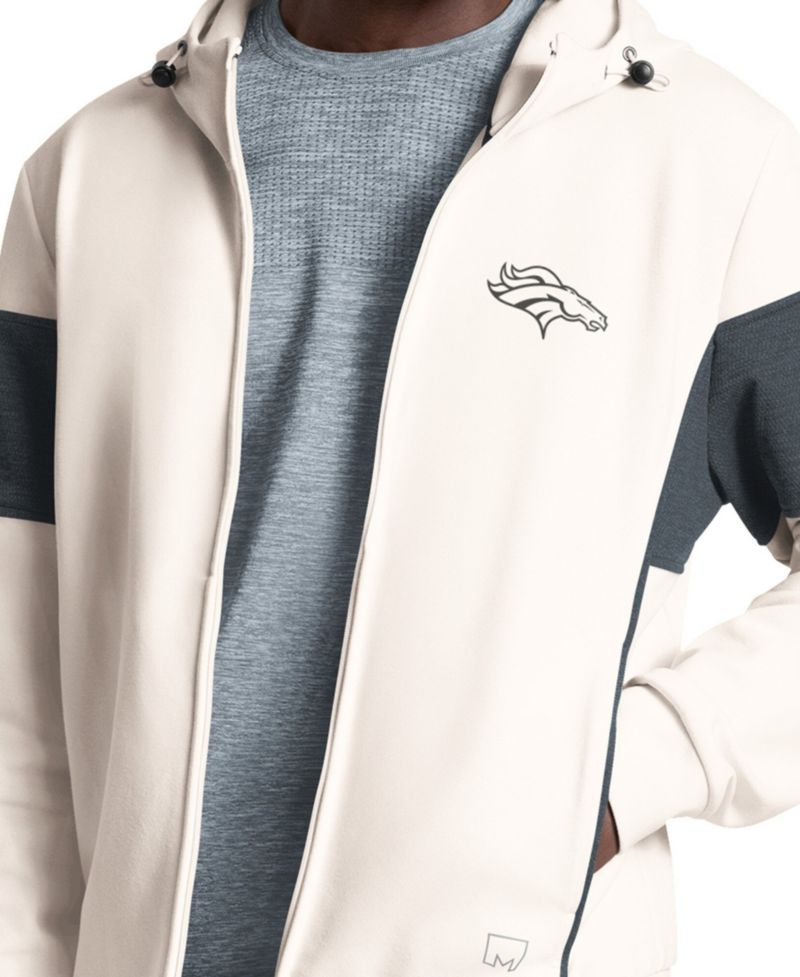 Men's Cream Denver Broncos Competition Full Zip Hoodie