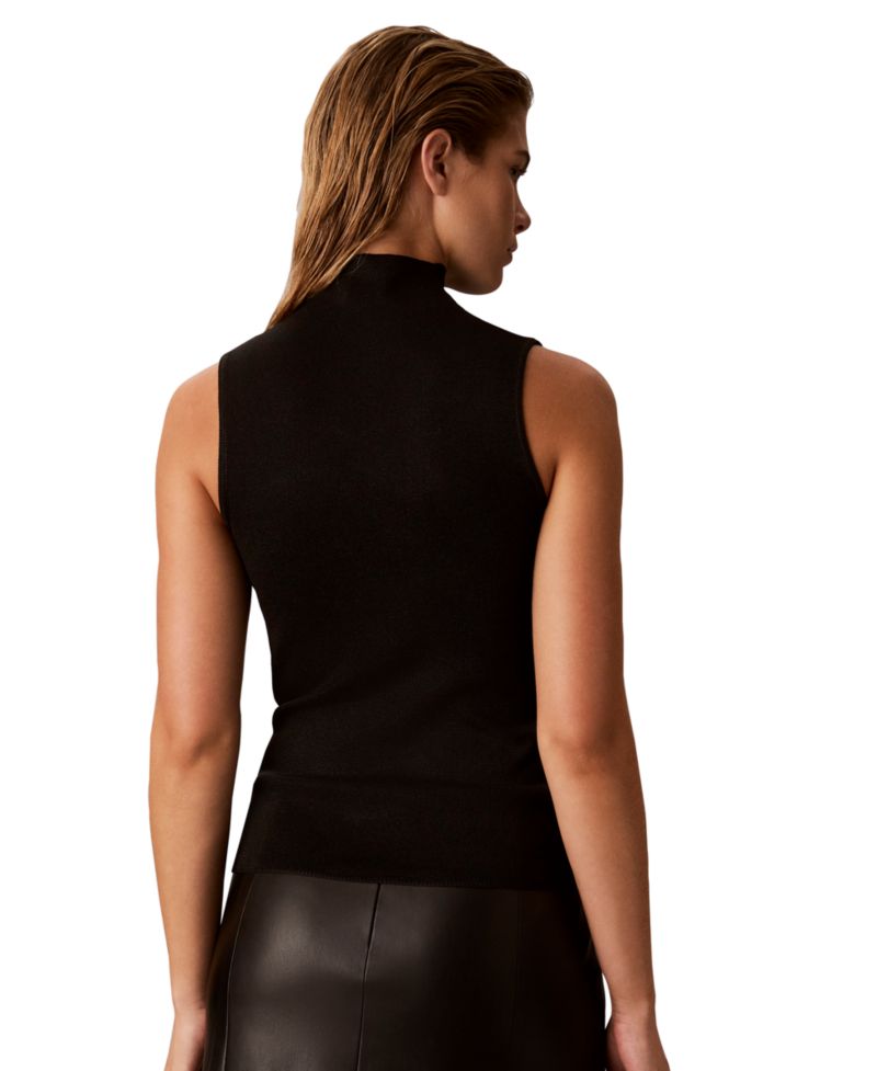 Women's Cutaway Mock Neck Knit Tank