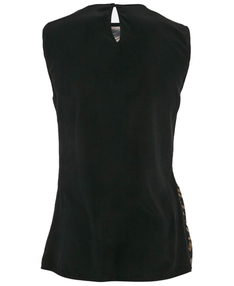 Women's Brown Leopard Print Silk Sleeveless Top