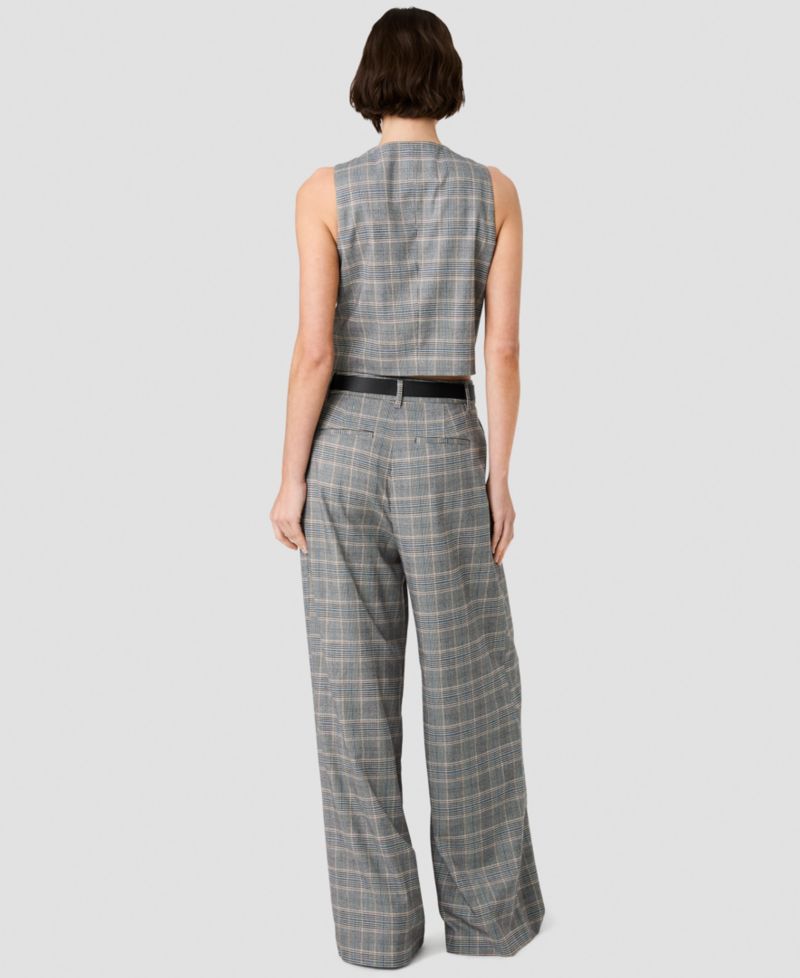 Women's Matteo Wide-Leg Plaid Trousers