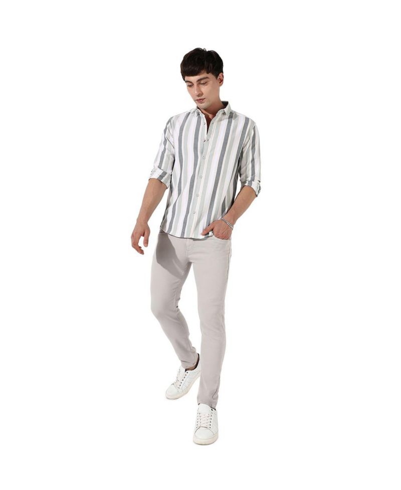 Men's Multitrack Striped Button Up Shirt