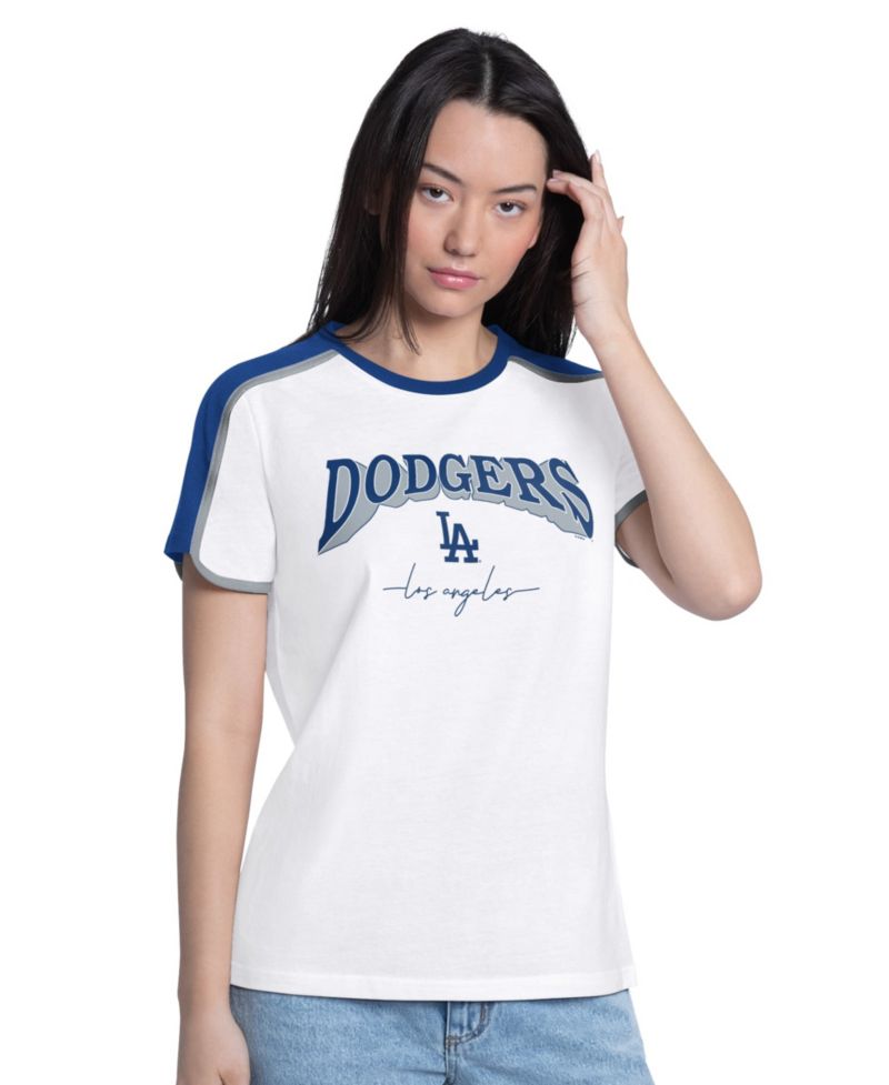 Women's White Los Angeles Dodgers First Lane Fashion T-Shirt