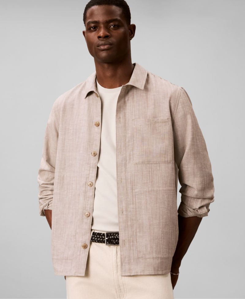 Men's Linen Blend Overshirt