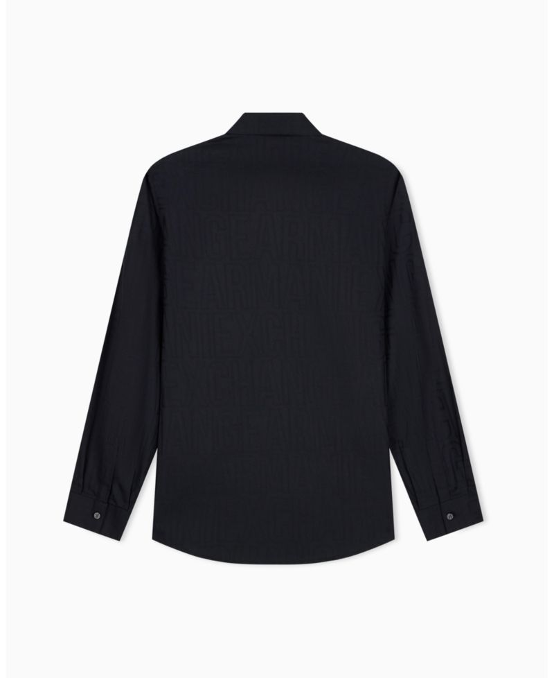 Men's Cotton Jacquard All Over Logo Woven Shirt