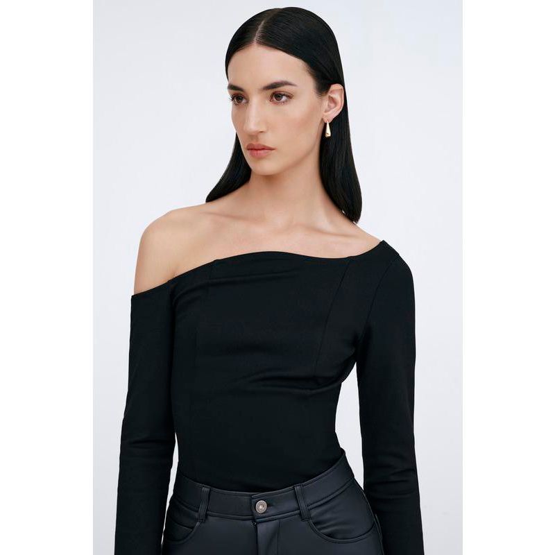 Women's Sylvan One-Shoulder Asymmetric-Neckline Long-Sleeve Top