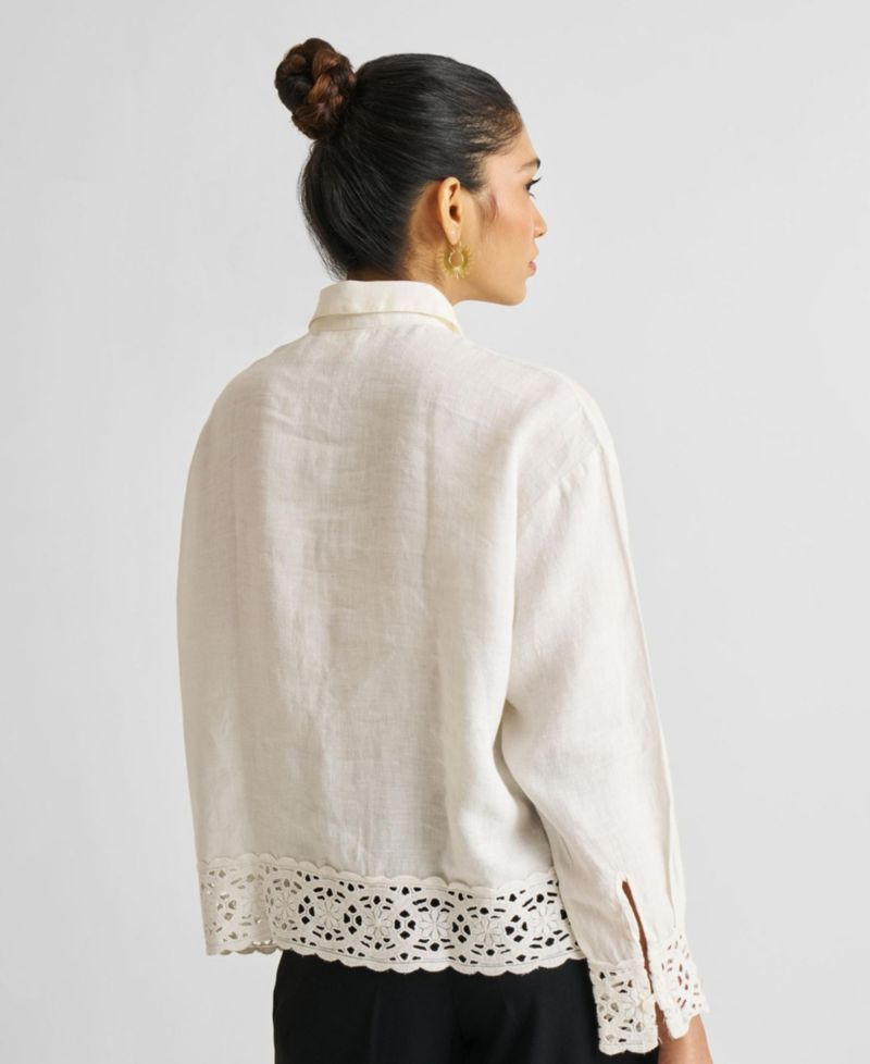 Women's Button-down with Lace Shirt