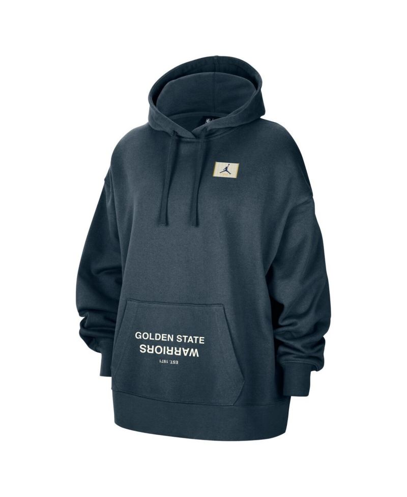 Women's Navy Golden State Warriors Courtside Statement Edition Oversize Pullover Hoodie