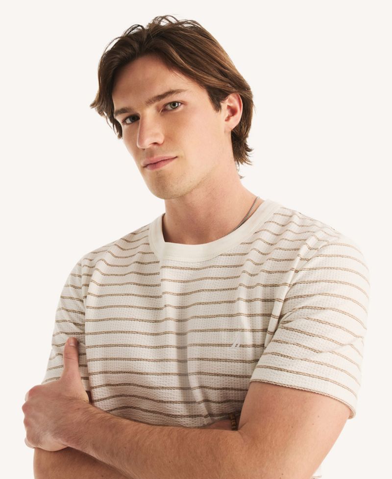 Men's Short-Sleeve Seersucker Striped T-Shirt